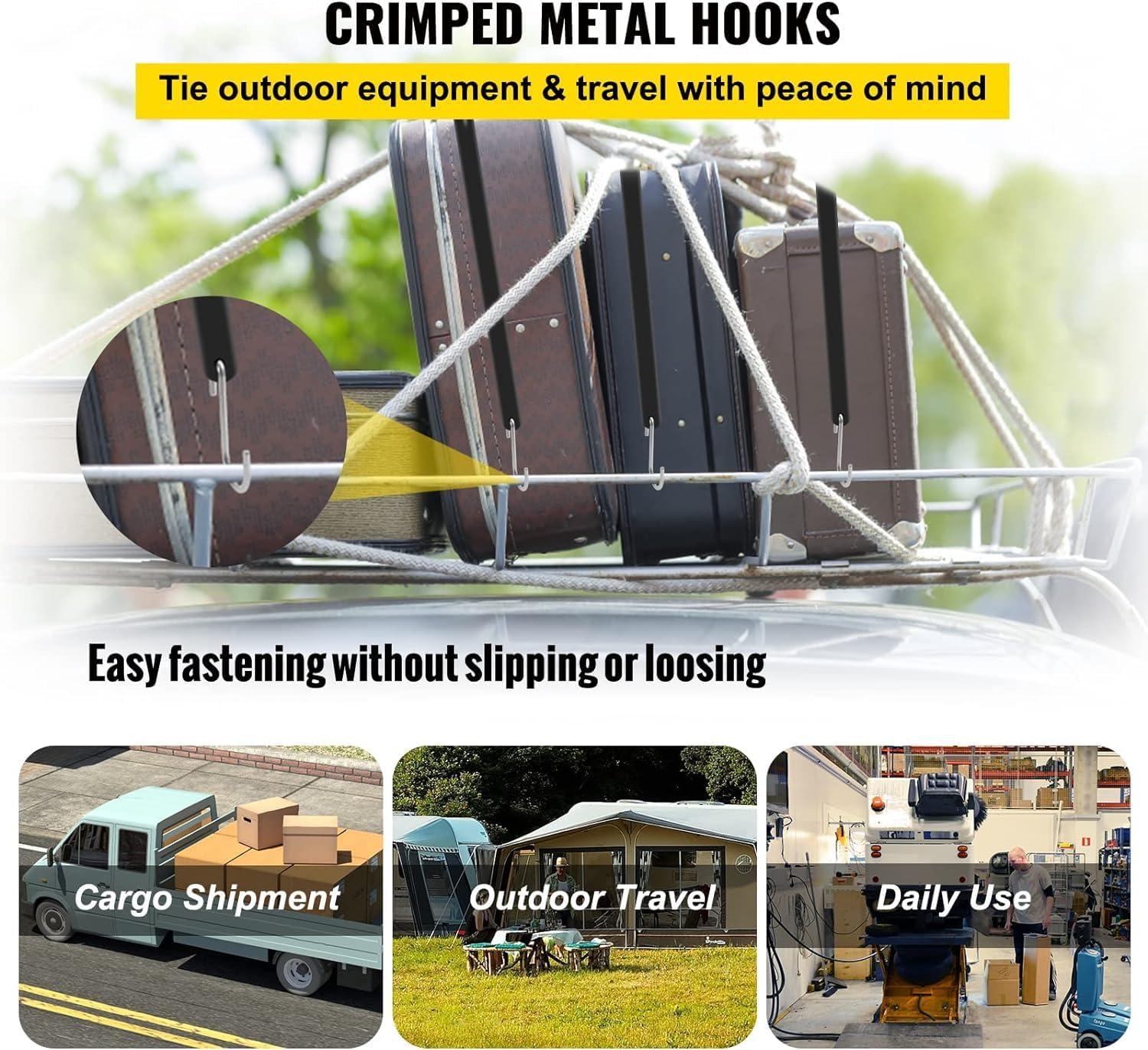 image:imageVEVOR Rubber Bungee Cords 50 Pack 21 Long Weatherproof Natural Rubber Tie Down Straps with Crimped S Hooks Heavy Duty Outdoor Tarp Straps for Securing Flatbed Trailers Canvases Cargo and More21inch 50pcs