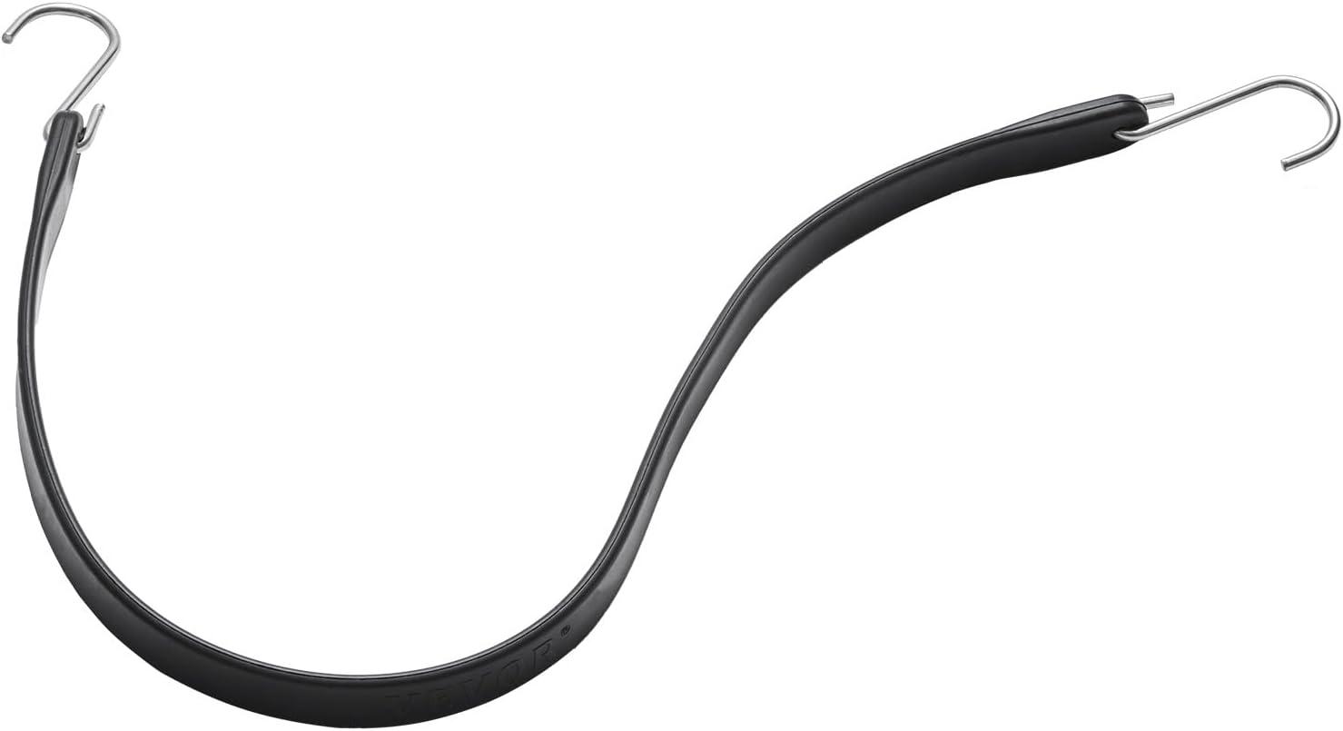 image:imageVEVOR Rubber Bungee Cords 50 Pack 21 Long Weatherproof Natural Rubber Tie Down Straps with Crimped S Hooks Heavy Duty Outdoor Tarp Straps for Securing Flatbed Trailers Canvases Cargo and More24inch 10pcs