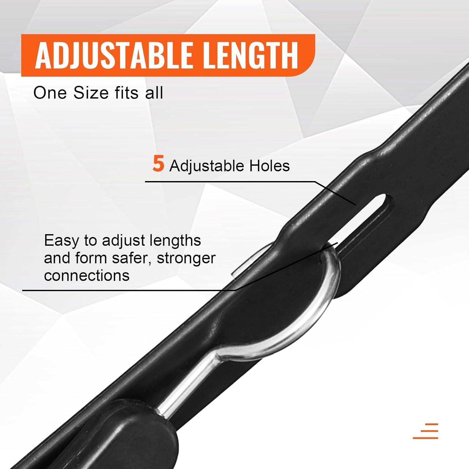 image:imageVEVOR Rubber Bungee Cords 50 Pack 21 Long Weatherproof Natural Rubber Tie Down Straps with Crimped S Hooks Heavy Duty Outdoor Tarp Straps for Securing Flatbed Trailers Canvases Cargo and More40inch 4pcs Adjustable