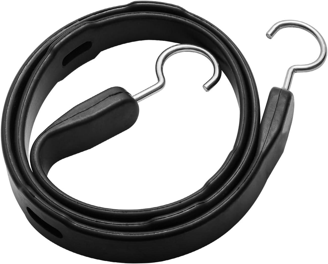image:imageVEVOR Rubber Bungee Cords 50 Pack 21 Long Weatherproof Natural Rubber Tie Down Straps with Crimped S Hooks Heavy Duty Outdoor Tarp Straps for Securing Flatbed Trailers Canvases Cargo and More40inch 4pcs Adjustable