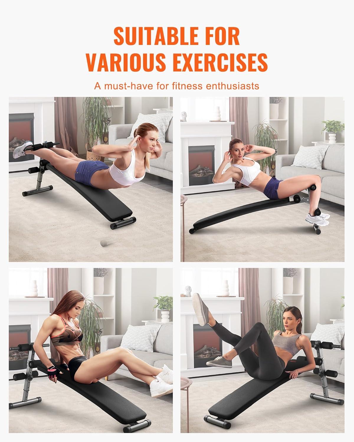 image:imageVEVOR Sit Up Bench Decline Ab Bench with Reverse Crunch Handle Adjustable Height Setting Heavy Duty Steel 5006001000 Lbs Capacity for Home Gym Workouts Strength Training Full Body MusclesAb Bench500lbs