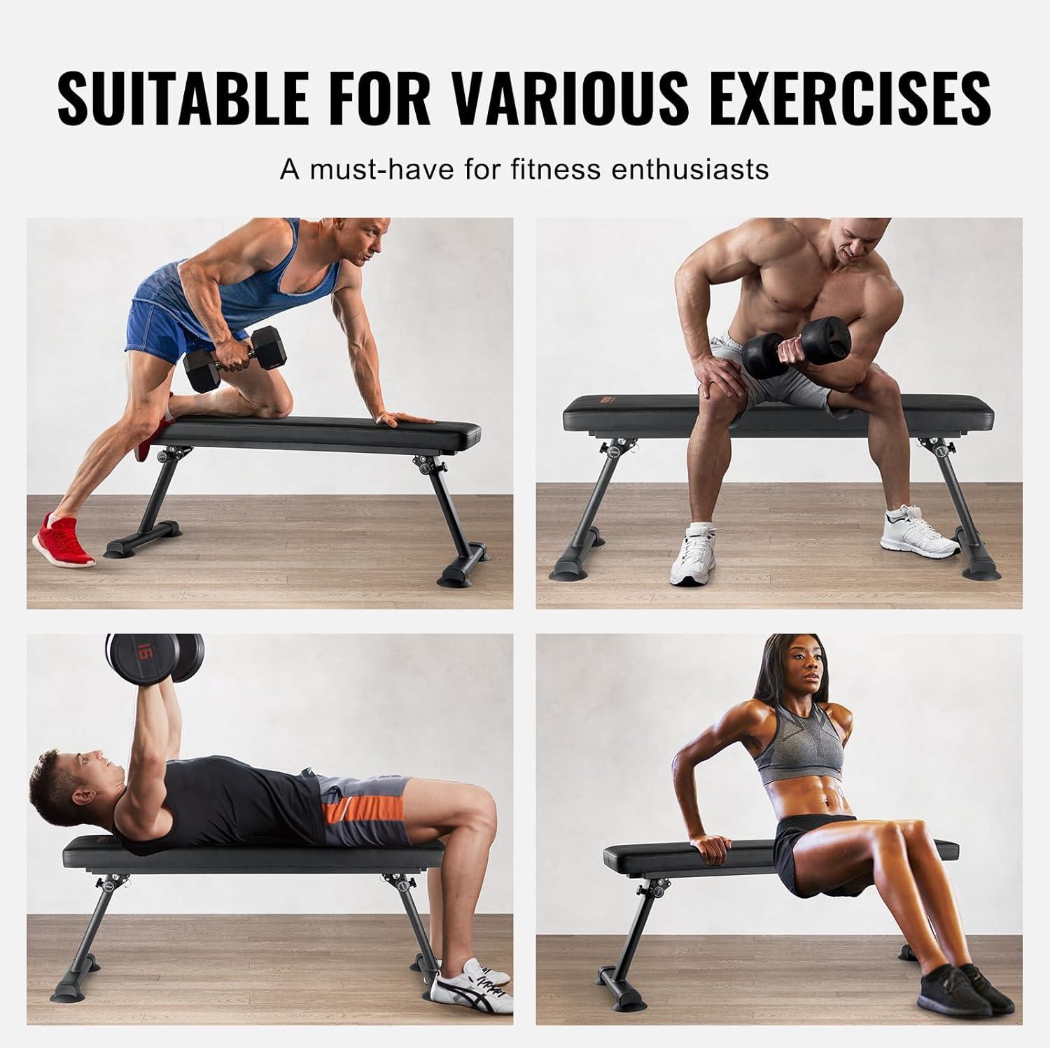 image:imageVEVOR Sit Up Bench Decline Ab Bench with Reverse Crunch Handle Adjustable Height Setting Heavy Duty Steel 5006001000 Lbs Capacity for Home Gym Workouts Strength Training Full Body MusclesFlat1000lbs