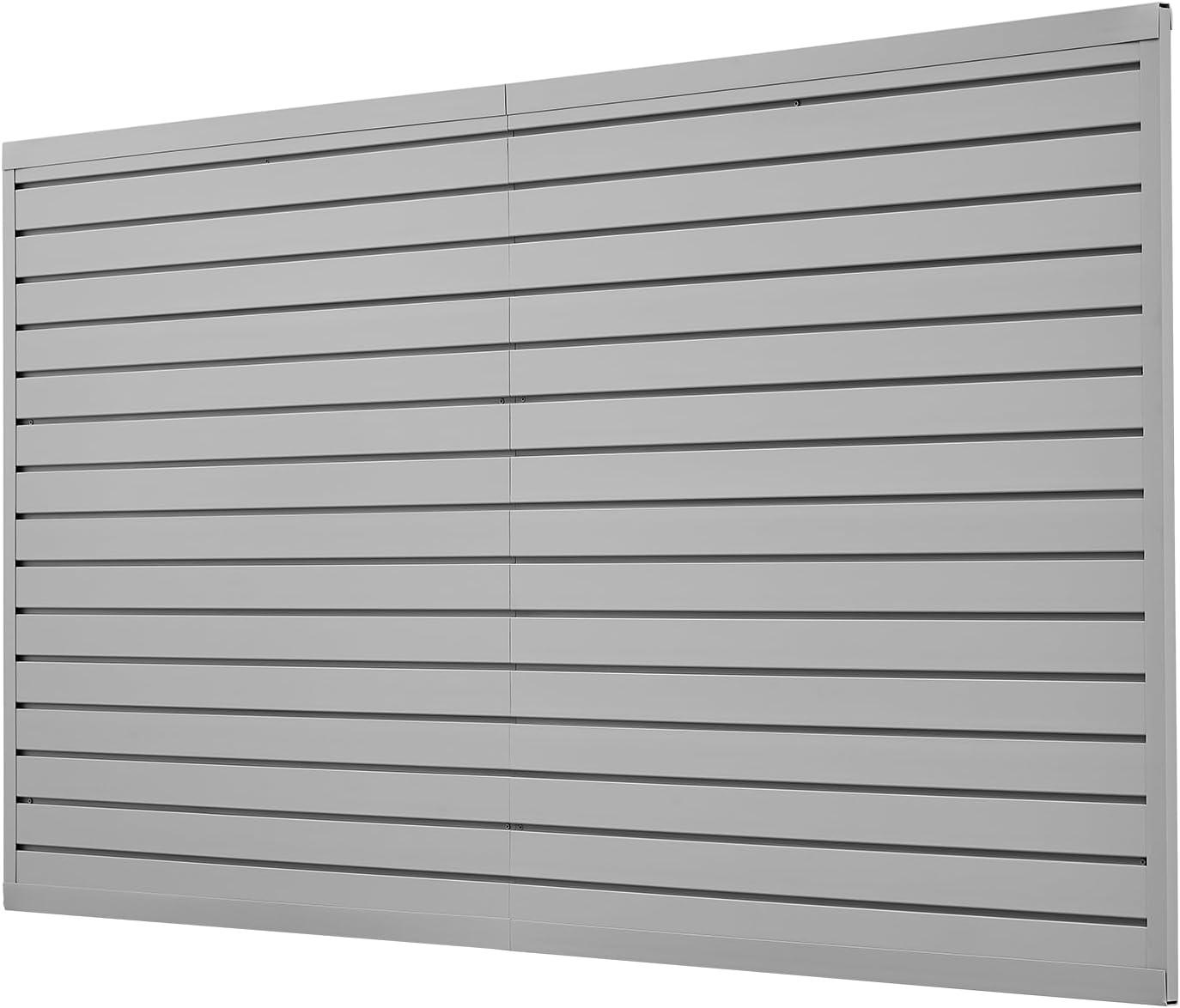 image:imageVEVOR Slat Wall Paneling 8 x 4 ft PVC Garage Slatwall without Accessories Black Slat Wall EasytoInstall Adjustable Slatwall Panel with Coupling Structure amp DIY Cutting Fits for Storage amp DisplayGray