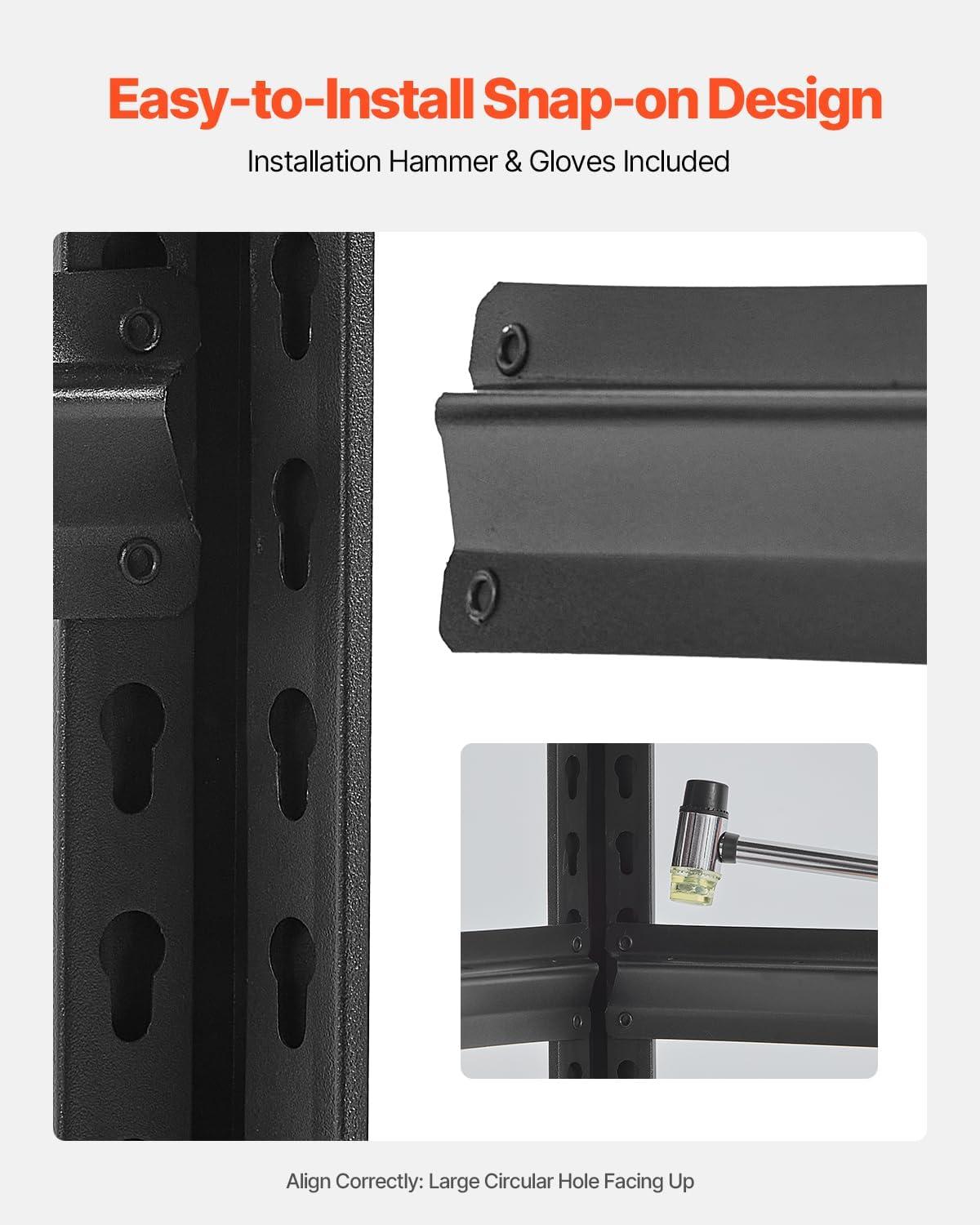 image:imageVEVOR Storage Shelves 3000 lbs 5 Tier Garage Storage Shelving 24 D x 48 W x 72 H Adjustable Metal Shelves for Garage Shelves Utility Rack Shelf Ideal for Kitchen Warehouse Basement Black24 D x 48 W x 72 H