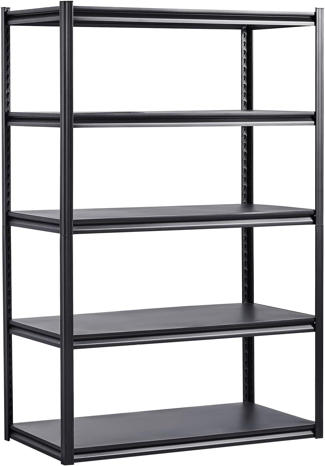 image:imageVEVOR Storage Shelves 3000 lbs 5 Tier Garage Storage Shelving 24 D x 48 W x 72 H Adjustable Metal Shelves for Garage Shelves Utility Rack Shelf Ideal for Kitchen Warehouse Basement Black24 D x 48 W x 72 H