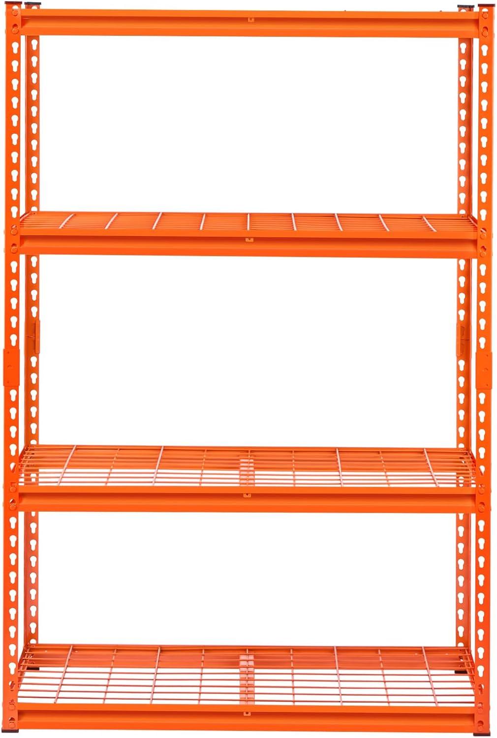 image:imageVEVOR Storage Shelves 3000 lbs 5 Tier Heavy Duty Garage Shelving 24 D x 48 W x 72 H Adjustable Metal Shelves for Industrial Shelving Unit Utility Shelf for Kitchen Warehouse Basement BlackOrange