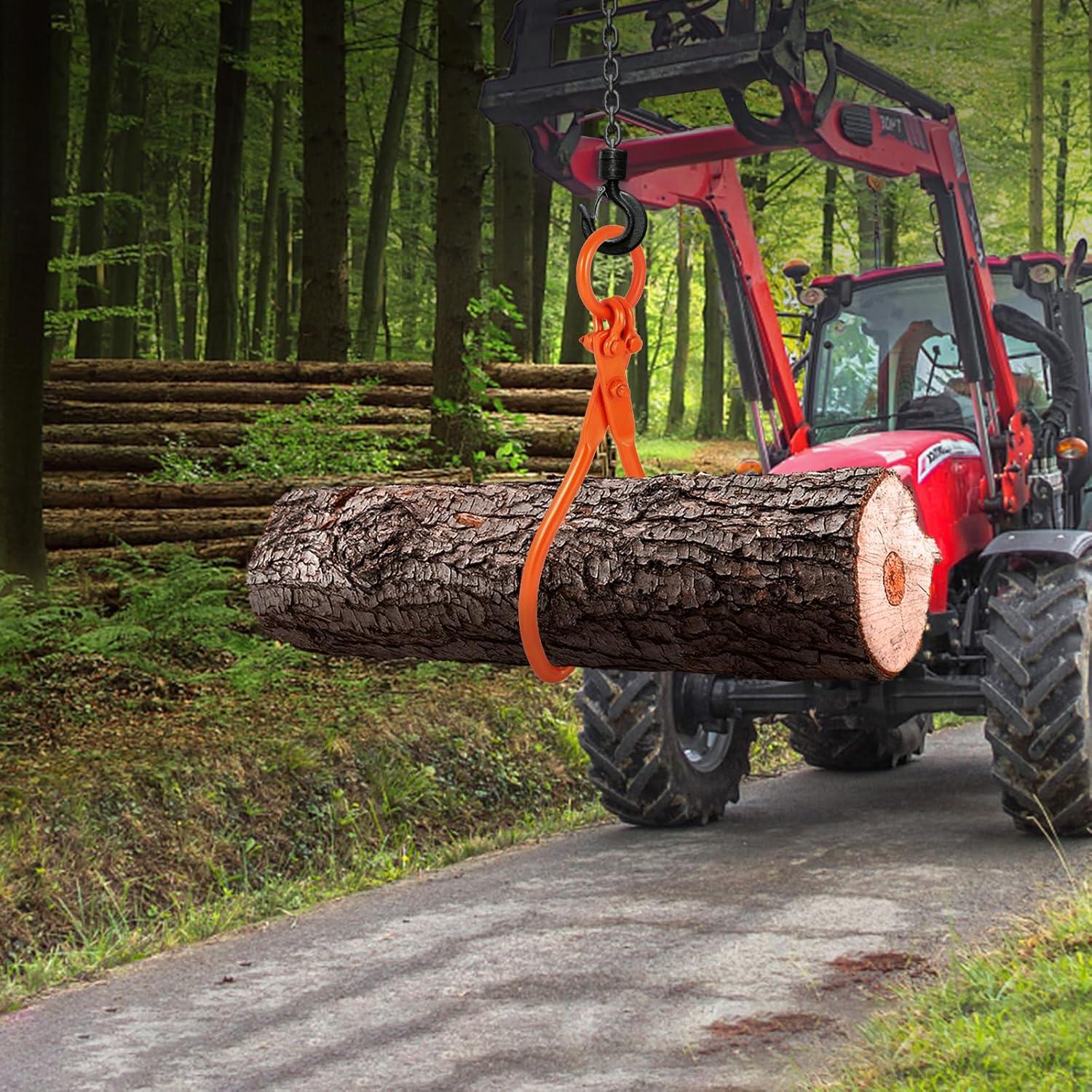 image:imageVEVOR Timber Claw Hook 28 inch 4 Claw Log Grapple Logging Tongs Swivel Steel Log Lifting Tongs 31 Max Opening Eagle Claws with 2205LBS1000kg Loading Capacity for Tractors ATVs Trucks Forklifts18inORing