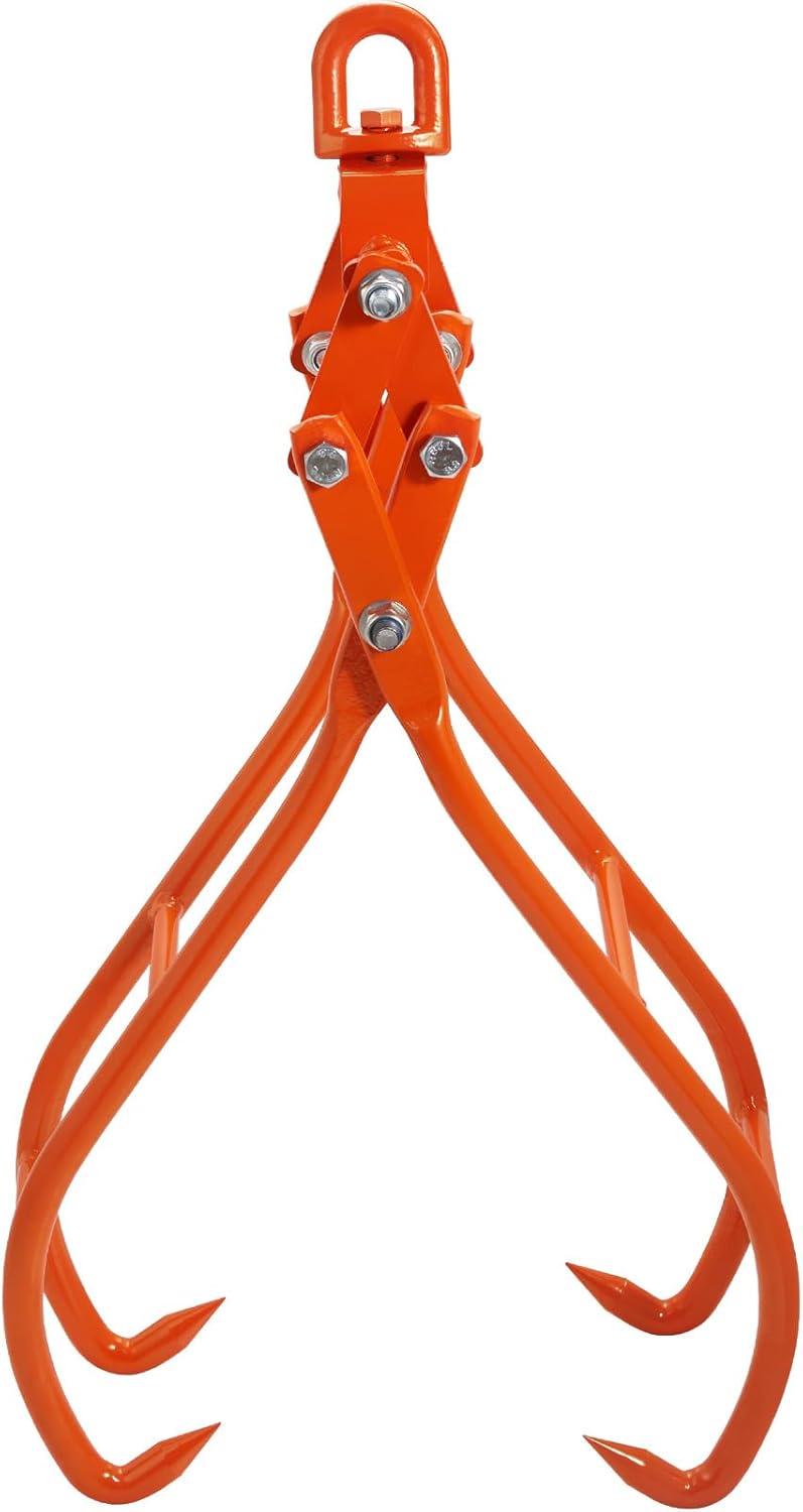 image:imageVEVOR Timber Claw Hook 28 inch 4 Claw Log Grapple Logging Tongs Swivel Steel Log Lifting Tongs 31 Max Opening Eagle Claws with 2205LBS1000kg Loading Capacity for Tractors ATVs Trucks Forklifts28inSwivel