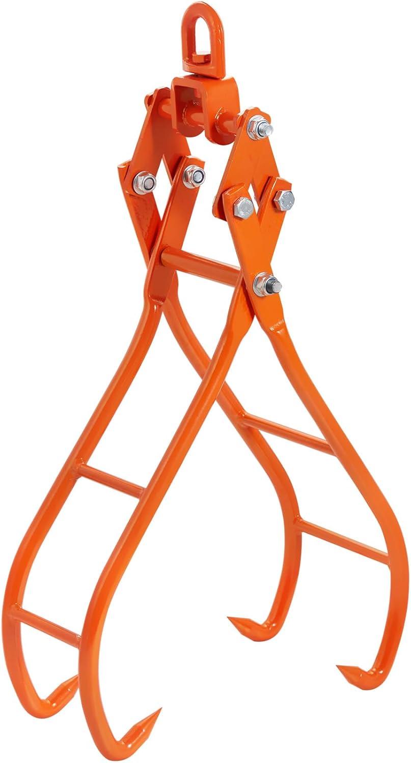 image:imageVEVOR Timber Claw Hook 28 inch 4 Claw Log Grapple Logging Tongs Swivel Steel Log Lifting Tongs 31 Max Opening Eagle Claws with 2205LBS1000kg Loading Capacity for Tractors ATVs Trucks Forklifts28inSwivel