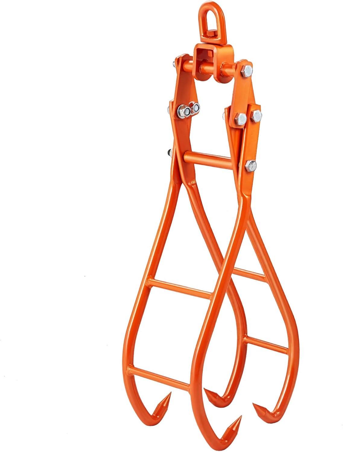 image:imageVEVOR Timber Claw Hook 28 inch 4 Claw Log Grapple Logging Tongs Swivel Steel Log Lifting Tongs 31 Max Opening Eagle Claws with 2205LBS1000kg Loading Capacity for Tractors ATVs Trucks Forklifts28inSwivel