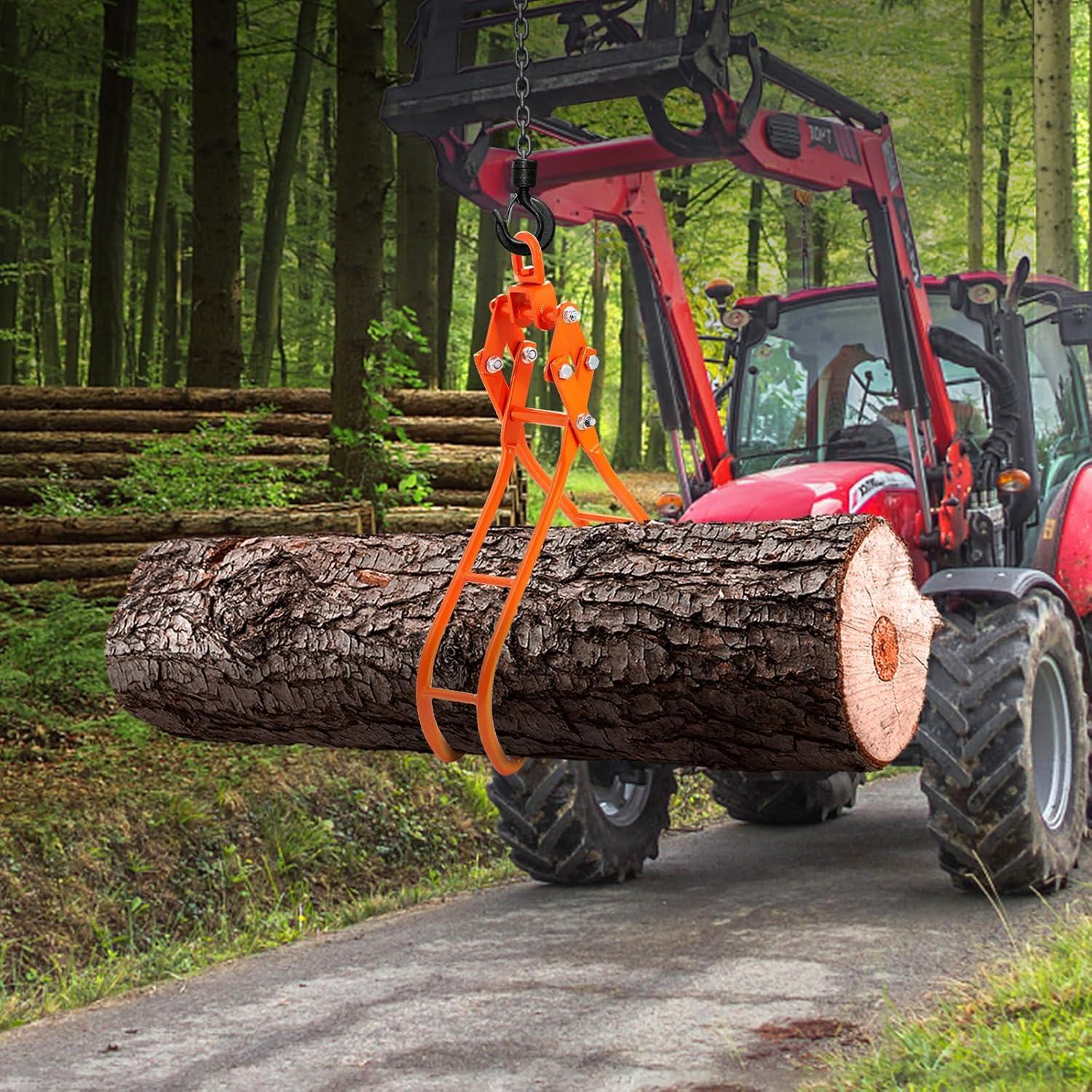 image:imageVEVOR Timber Claw Hook 28 inch 4 Claw Log Grapple Logging Tongs Swivel Steel Log Lifting Tongs 31 Max Opening Eagle Claws with 2205LBS1000kg Loading Capacity for Tractors ATVs Trucks Forklifts28inSwivel