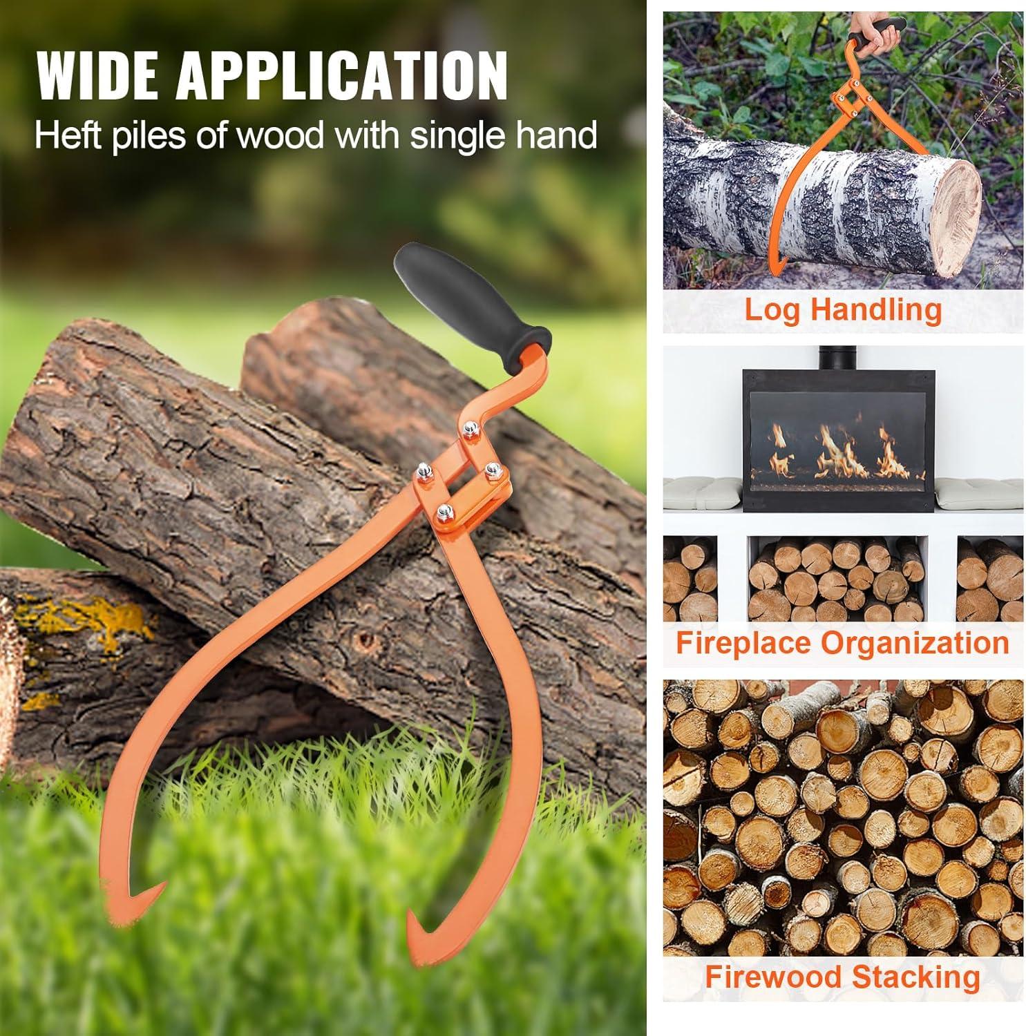 image:imageVEVOR Timber Claw Hook 28 inch 4 Claw Log Grapple Logging Tongs Swivel Steel Log Lifting Tongs 31 Max Opening Eagle Claws with 2205LBS1000kg Loading Capacity for Tractors ATVs Trucks Forklifts20inHandheld version