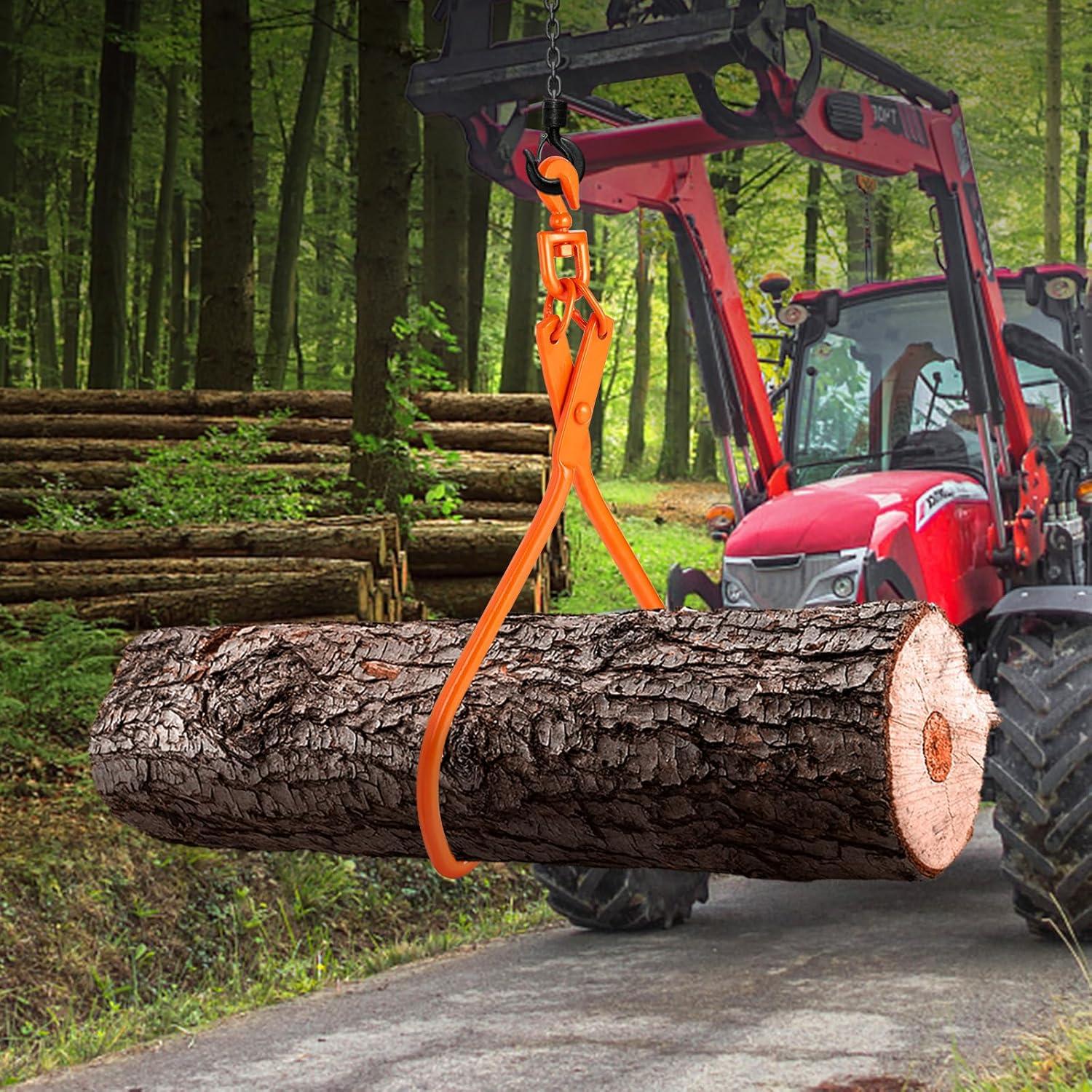 image:imageVEVOR Timber Claw Hook 28 inch 4 Claw Log Grapple Logging Tongs Swivel Steel Log Lifting Tongs 31 Max Opening Eagle Claws with 2205LBS1000kg Loading Capacity for Tractors ATVs Trucks Forklifts32inSwivel