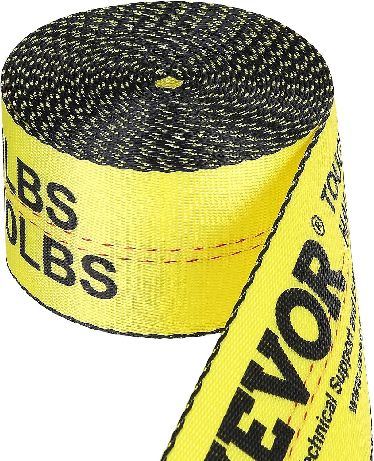 image:imageVEVOR Truck Straps 4 x30 Heavy Duty Tie Down wFlat Hooks 18000lbs Break Strength WLL 6000lbs Cargo Straps tie Down for Flatbeds Trucks Trailers Farms Rescues Tree Saver Yellow10 PackYellow