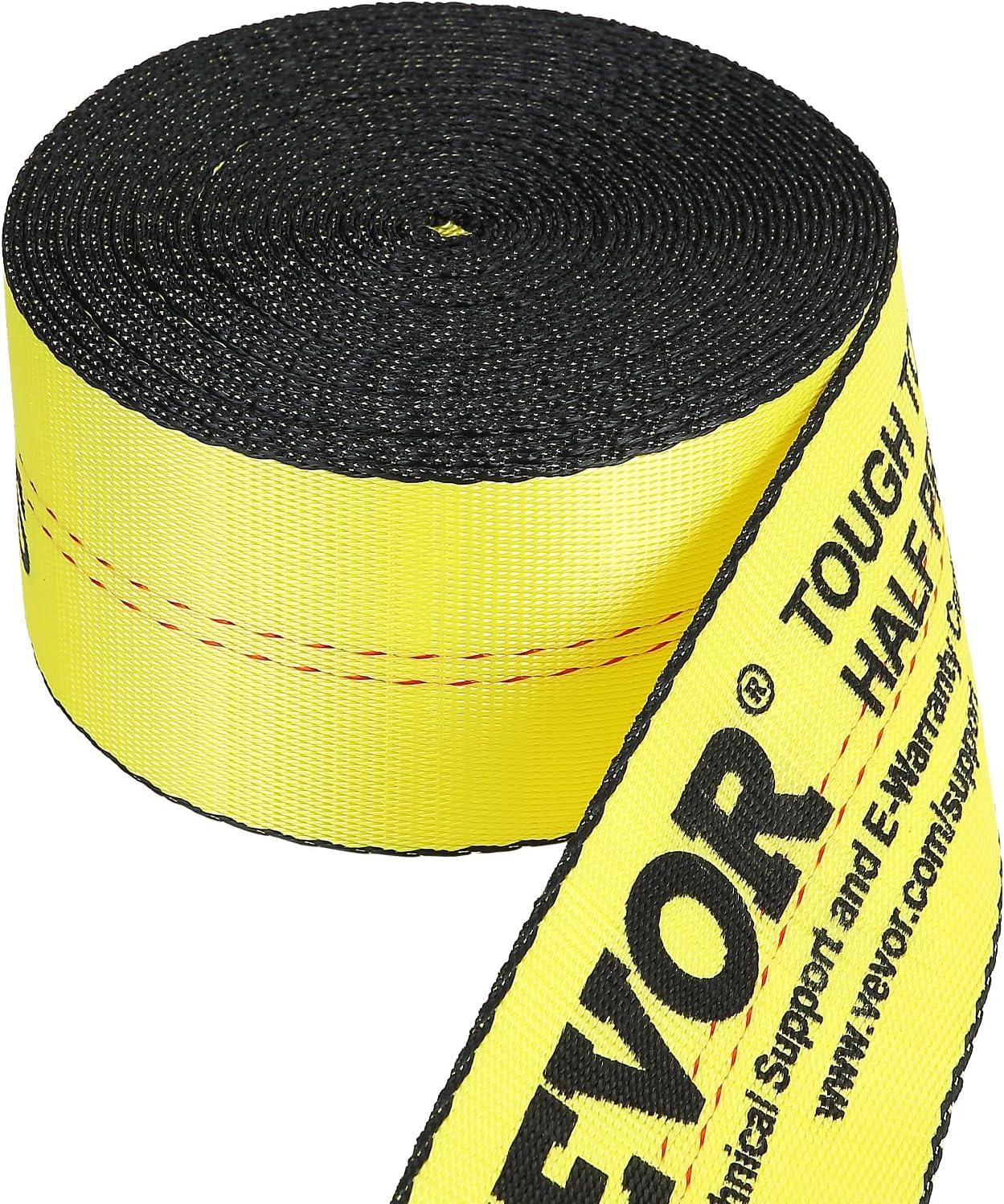 image:imageVEVOR Truck Straps 4 x30 Heavy Duty Tie Down wFlat Hooks 18000lbs Break Strength WLL 6000lbs Cargo Straps tie Down for Flatbeds Trucks Trailers Farms Rescues Tree Saver Yellow10 PackYellow