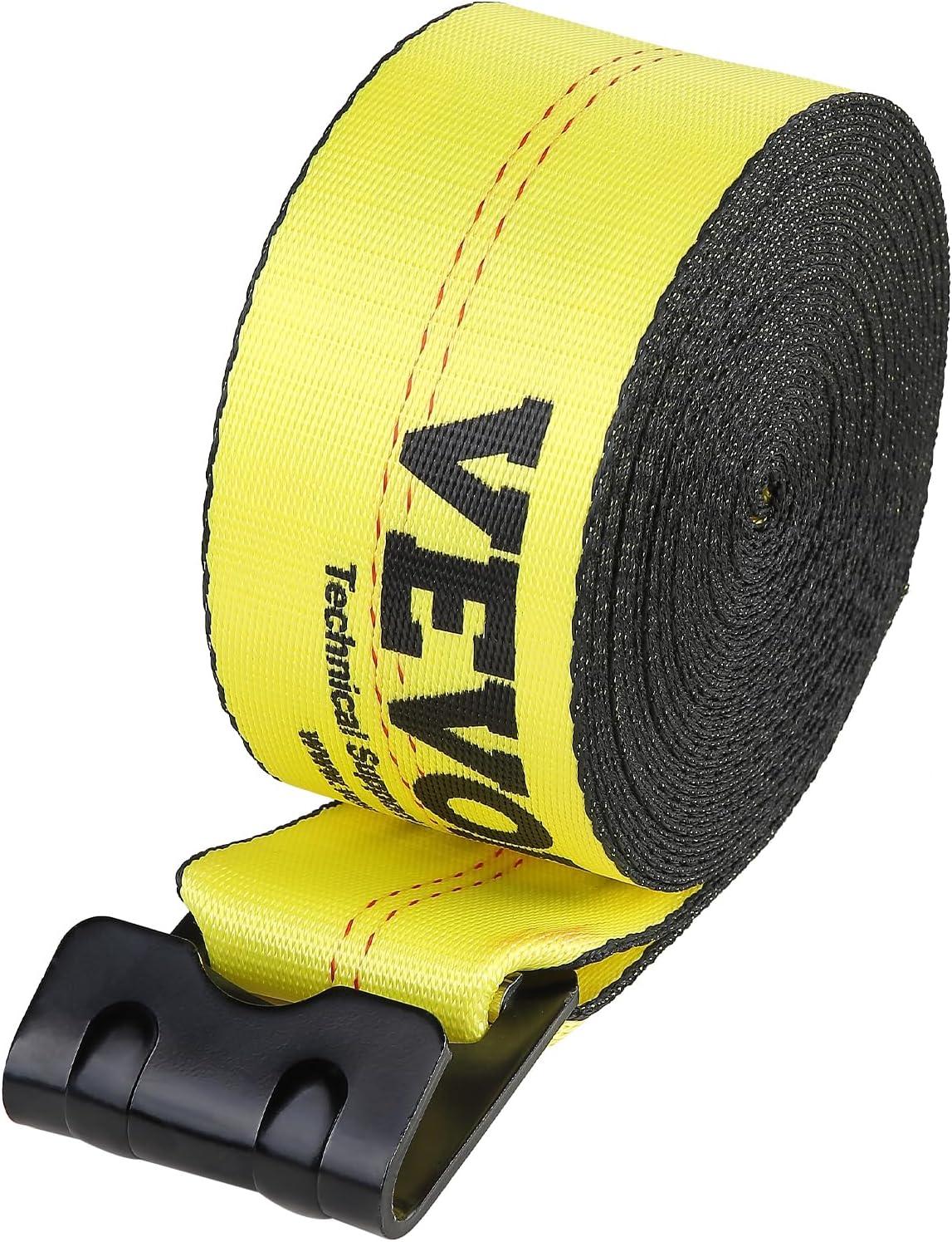 image:imageVEVOR Truck Straps 4 x30 Heavy Duty Tie Down wFlat Hooks 18000lbs Break Strength WLL 6000lbs Cargo Straps tie Down for Flatbeds Trucks Trailers Farms Rescues Tree Saver Yellow10 PackYellow