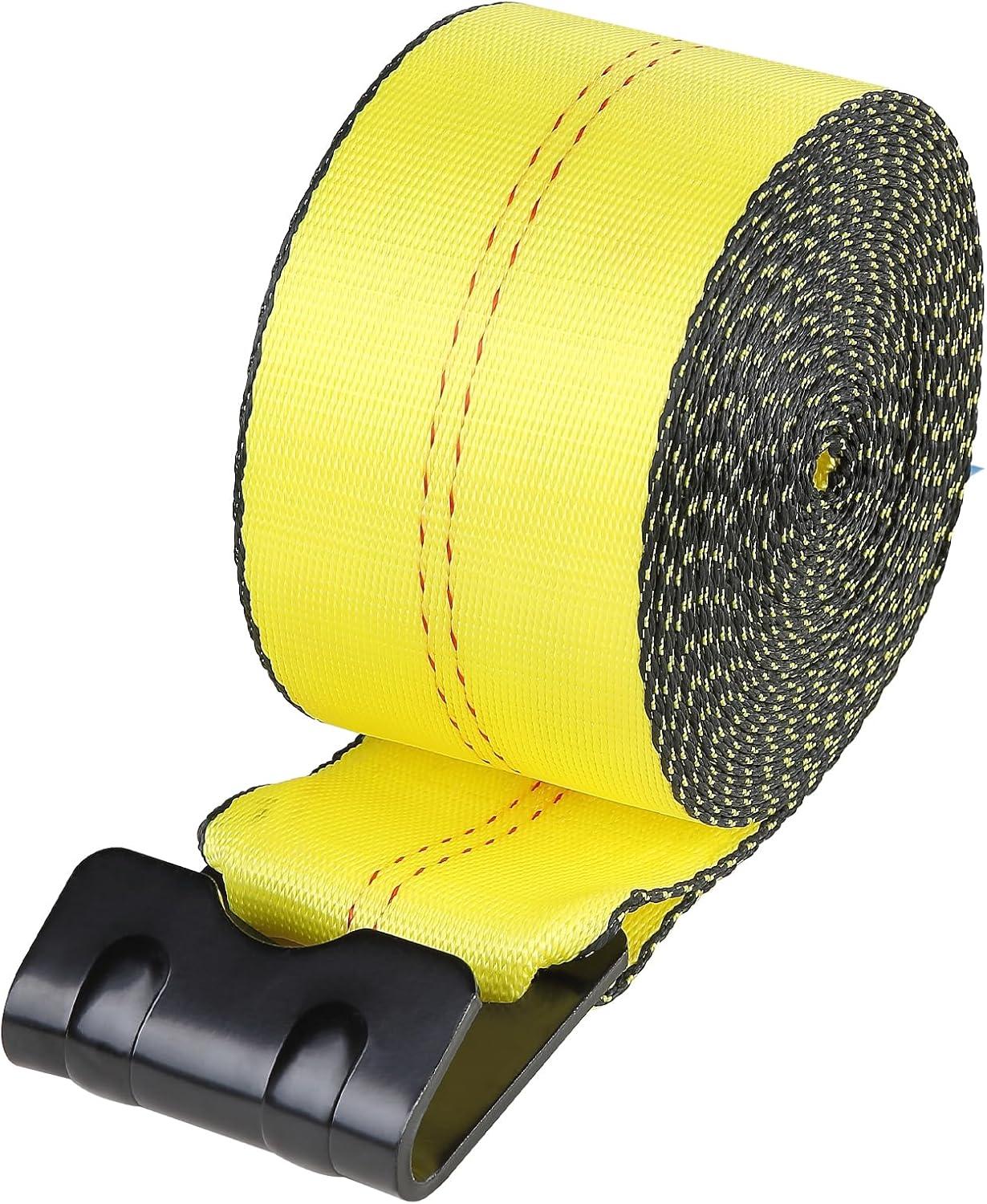 image:imageVEVOR Truck Straps 4 x30 Heavy Duty Tie Down wFlat Hooks 18000lbs Break Strength WLL 6000lbs Cargo Straps tie Down for Flatbeds Trucks Trailers Farms Rescues Tree Saver Yellow10 PackYellow