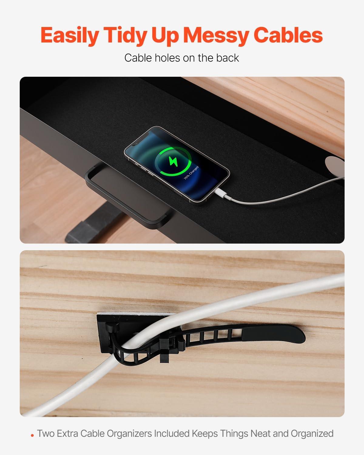 image:imageVEVOR Under Desk Drawer Slide Out 33inch Under Desk Mounted Pullout Drawer Attachment Hidden Under Counter Drawers for office Home Sit Stand Workstation Black22inch
