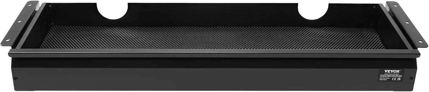 image:imageVEVOR Under Desk Drawer Slide Out 33inch Under Desk Mounted Pullout Drawer Attachment Hidden Under Counter Drawers for office Home Sit Stand Workstation Black33inch