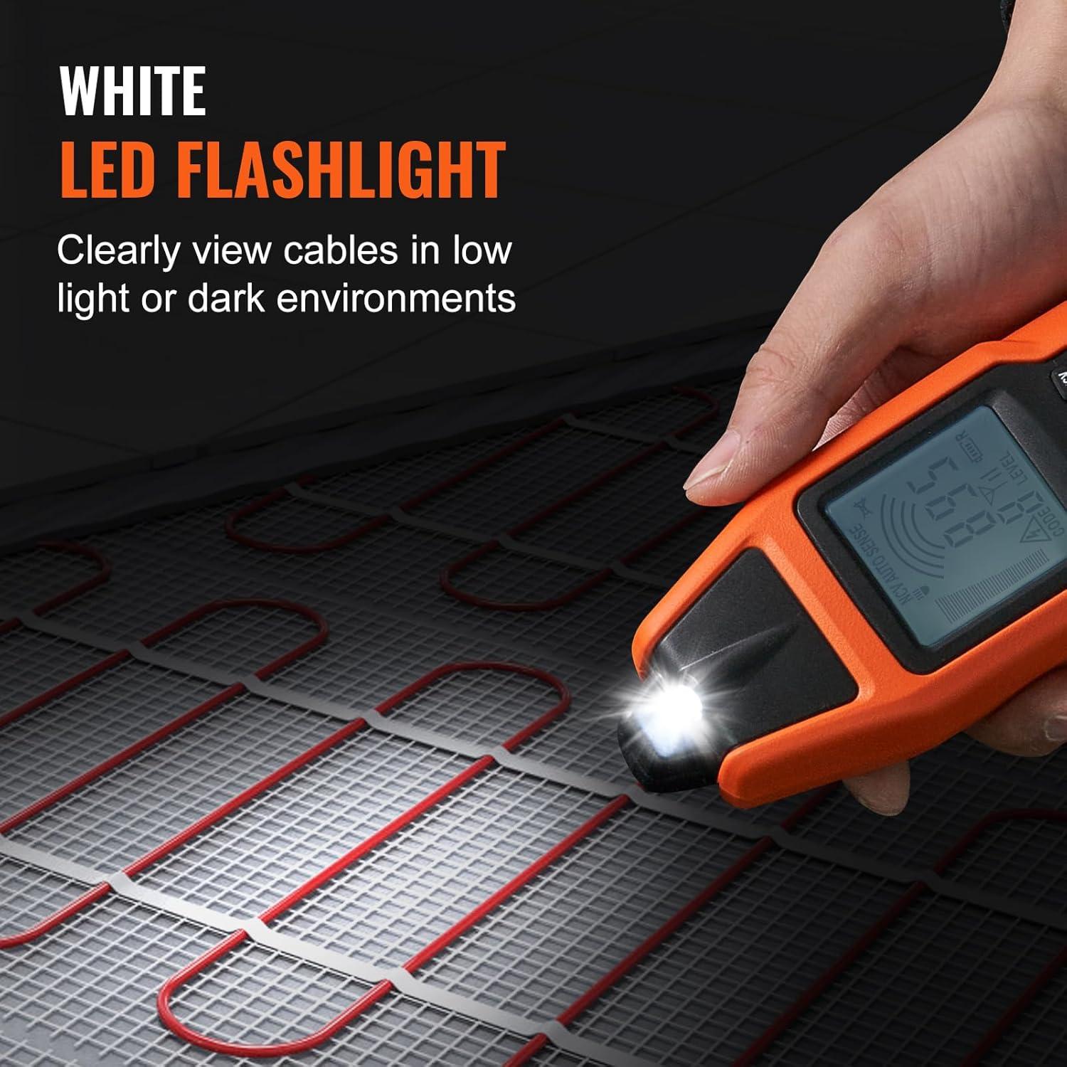 image:imageVEVOR Underground Cable Locator 8 Ft Max Detect Depth Cable Tester 12 to 600V NVC Wire Tracer Break Detector Finder 6561Ft Detect Length for Electrical Circuits Pipelines Dog Fence Buried Cables