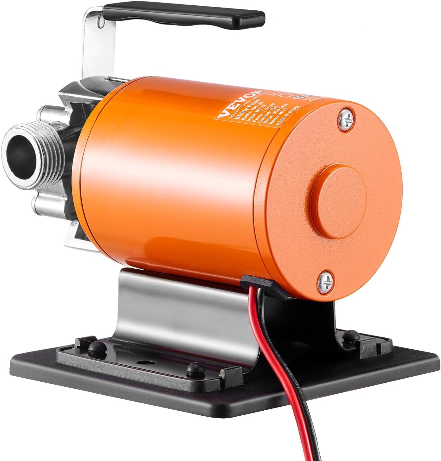 image:imageVEVOR Water Transfer Pump 12V Battery Powered Utility Pump 360 GPH 110HP Portable Electric Water Pump with Switch 6 ft Suction Hose Kit For Water Removal Nonsubmersible12V DC Switch