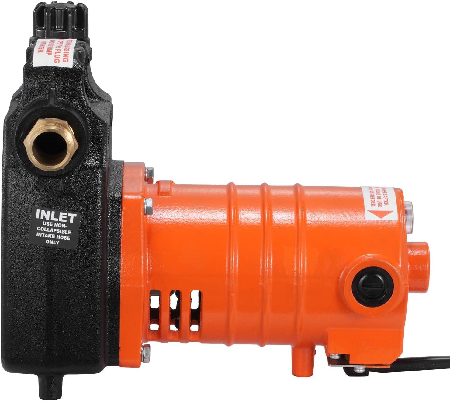 image:imageVEVOR Water Transfer Pump 12V Battery Powered Utility Pump 360 GPH 110HP Portable Electric Water Pump with Switch 6 ft Suction Hose Kit For Water Removal Nonsubmersible115V AC Cast Iron
