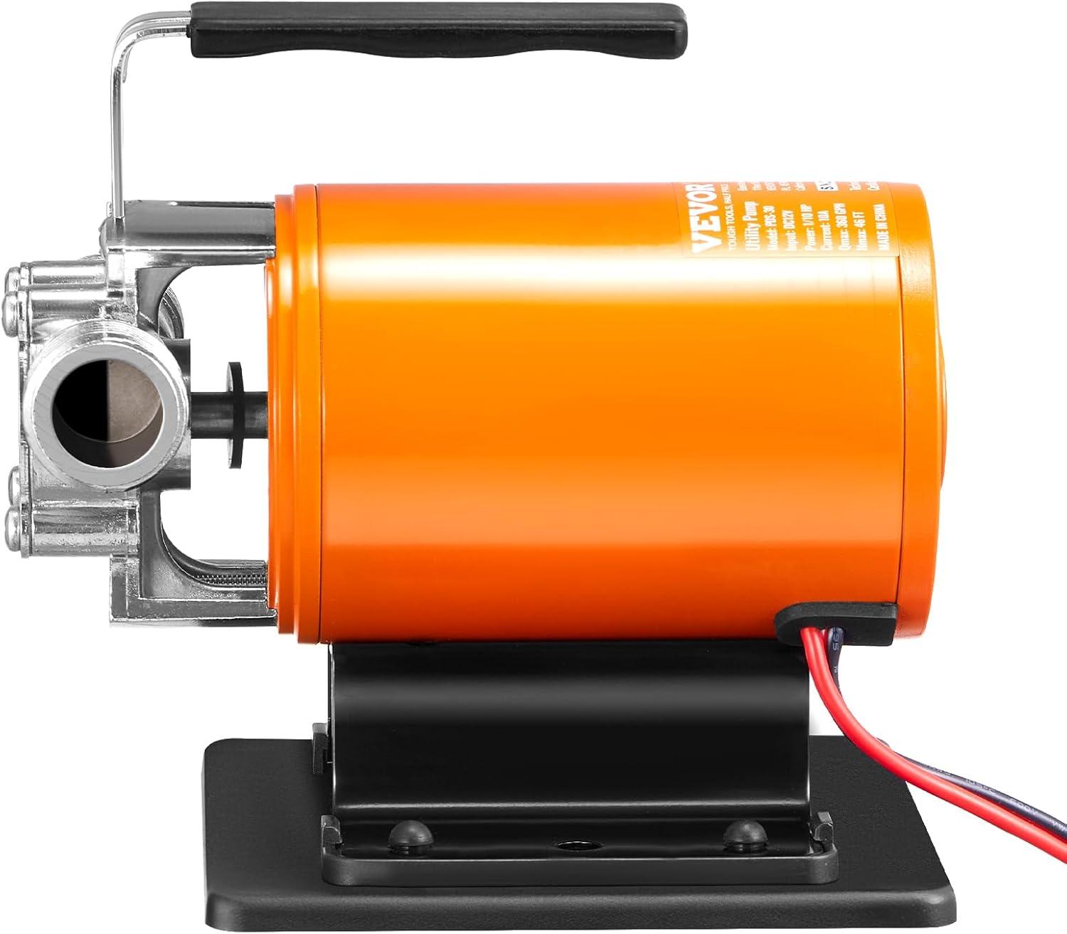 image:imageVEVOR Water Transfer Pump 12V Battery Powered Utility Pump 360 GPH 110HP Portable Electric Water Pump with Switch 6 ft Suction Hose Kit For Water Removal Nonsubmersible12V DC Switch