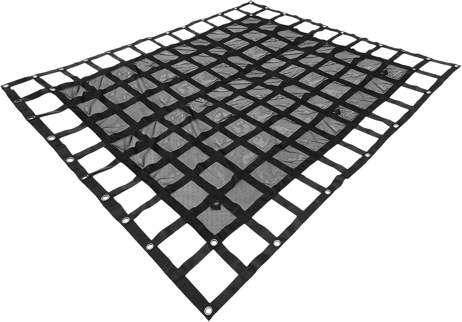 image:imageVEVOR Waterproof Cargo Net 96 in x 81 in Heavy Duty Truck Cargo NetWLL 700lbs 4 Adjustable Straps with Carabiners amp SHooks Truck Bed Cover for Trailer Pickup Boat Jeep SUV 675 x 8PP