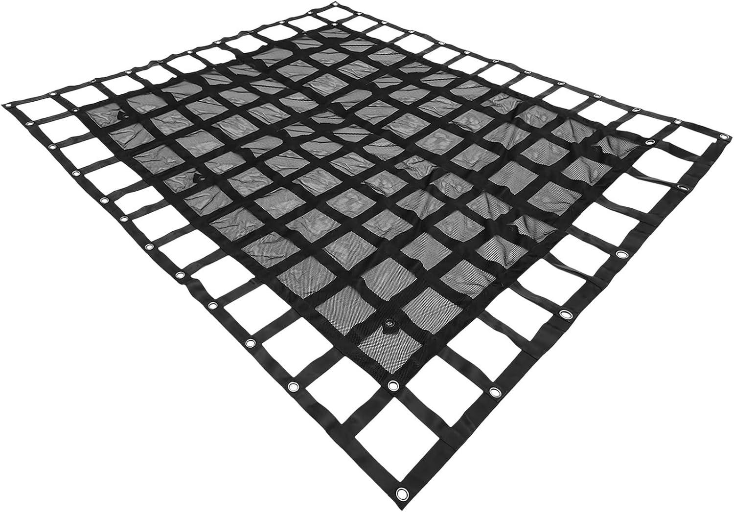 image:imageVEVOR Waterproof Cargo Net 96 in x 81 in Heavy Duty Truck Cargo NetWLL 700lbs 4 Adjustable Straps with Carabiners amp SHooks Truck Bed Cover for Trailer Pickup Boat Jeep SUV 675 x 8PP