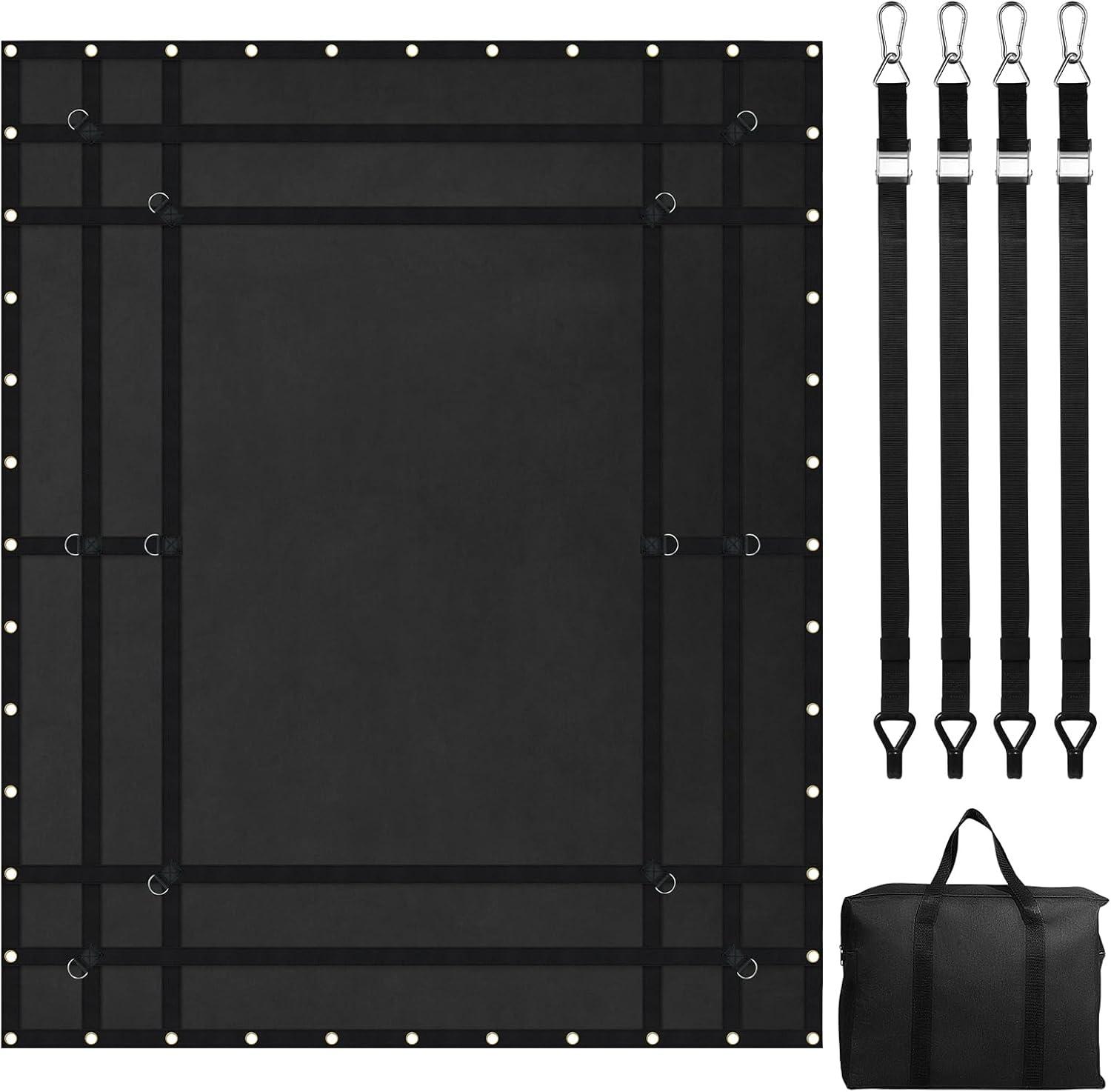 image:imageVEVOR Waterproof Cargo Net 96 in x 81 in Heavy Duty Truck Cargo NetWLL 700lbs 4 Adjustable Straps with Carabiners amp SHooks Truck Bed Cover for Trailer Pickup Boat Jeep SUV 675 x 8Waterproof