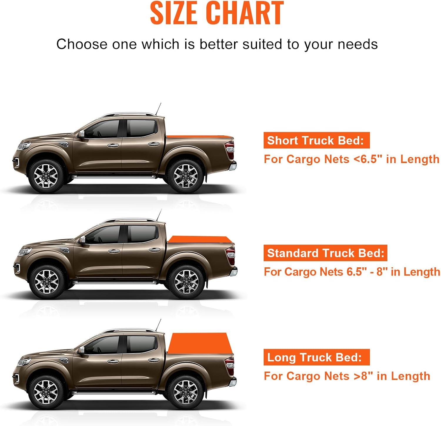image:imageVEVOR Waterproof Cargo Net 96 in x 81 in Heavy Duty Truck Cargo NetWLL 700lbs 4 Adjustable Straps with Carabiners amp SHooks Truck Bed Cover for Trailer Pickup Boat Jeep SUV 675 x 8Waterproof