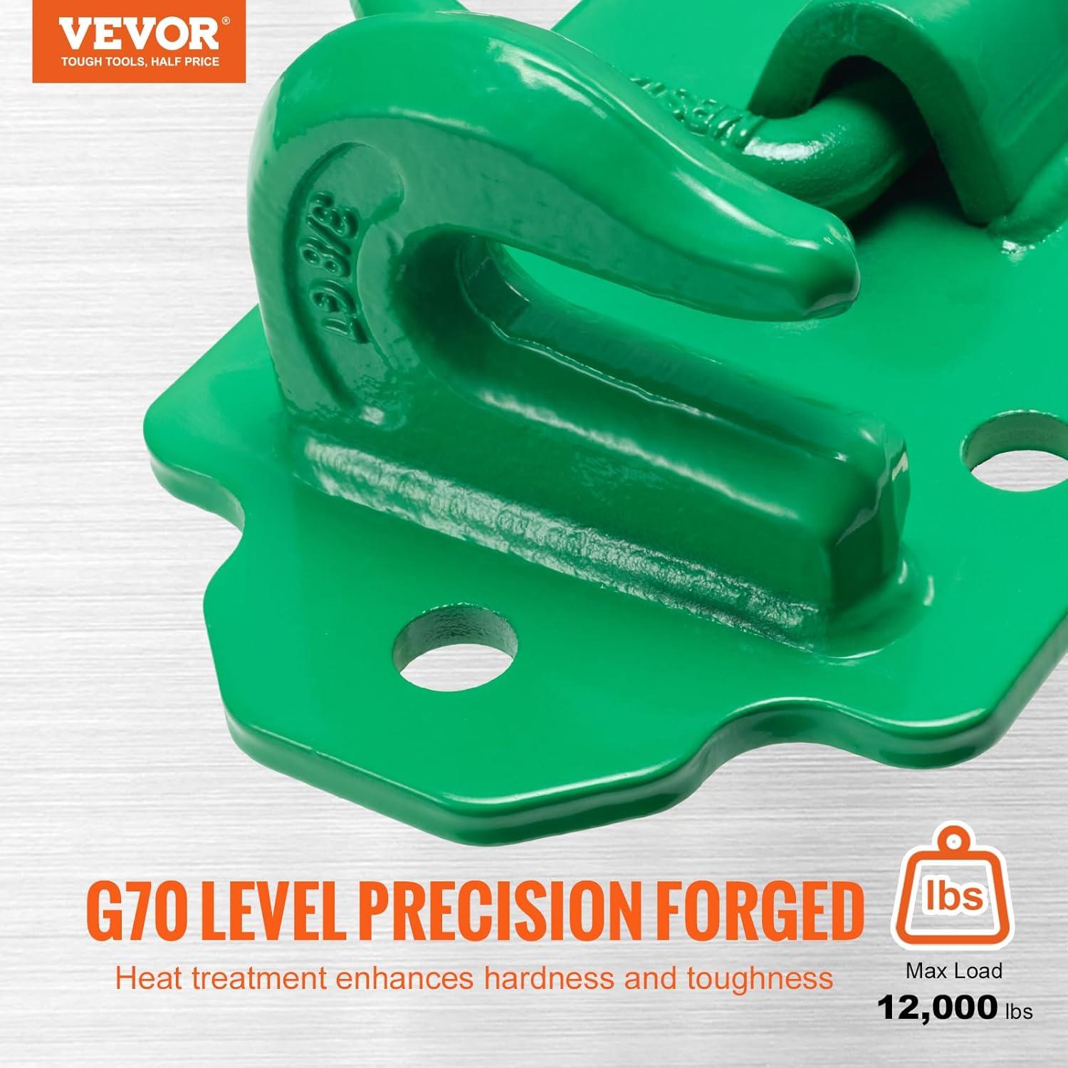 image:imageVEVOR Weldon Grab Chain Hooks 38 Heavy Duty Tow Hook G70 Forged Steel 6 Packs Tractor Hook Weldable Compatible for Tractor Bucket Crane Chain Hoist Forklift Maximum Break Strength 15000 lbs2PCS Split