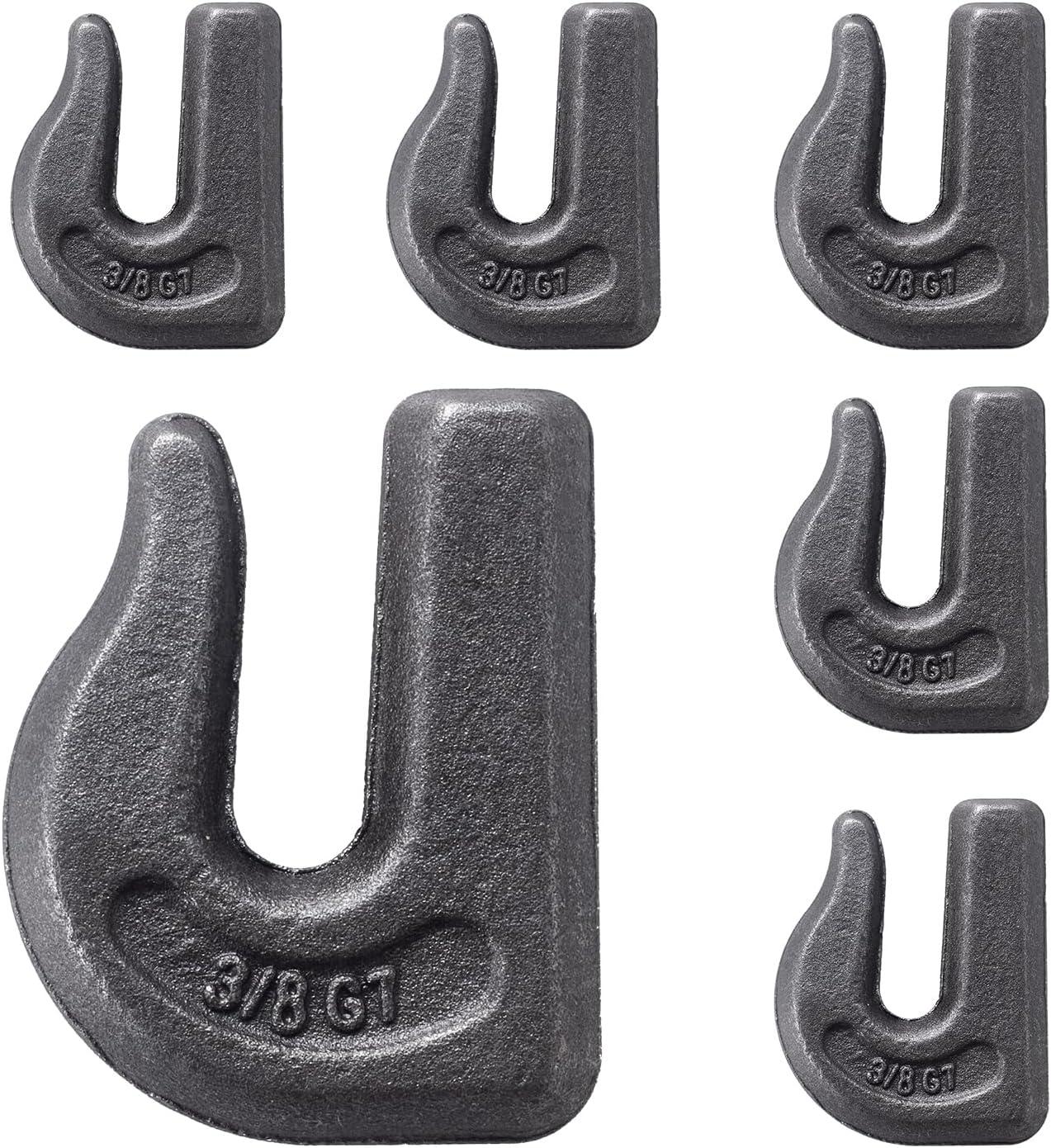 image:imageVEVOR Weldon Grab Chain Hooks 38 Heavy Duty Tow Hook G70 Forged Steel 6 Packs Tractor Hook Weldable Compatible for Tractor Bucket Crane Chain Hoist Forklift Maximum Break Strength 15000 lbs6PCS Welded