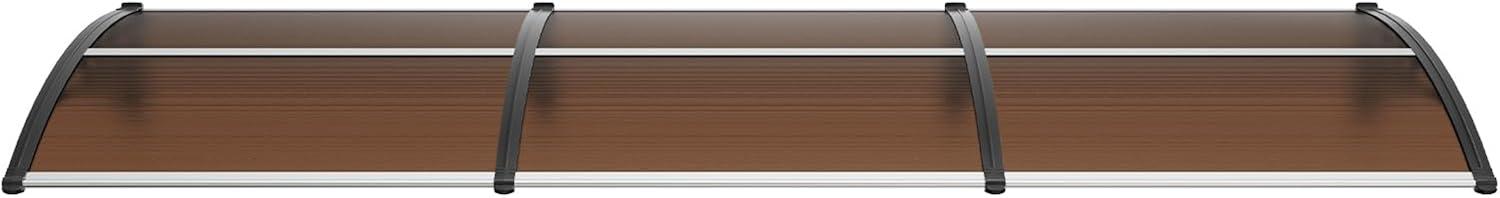 image:imageVEVOR Window Door Canopy 40 x 40 UPF 50 Polycarbonate for Door Canopy Exterior Entry Door Front Door Overhang for Rain Snow Sunlight Protection Hollow SheetBrown Board Black Bracket