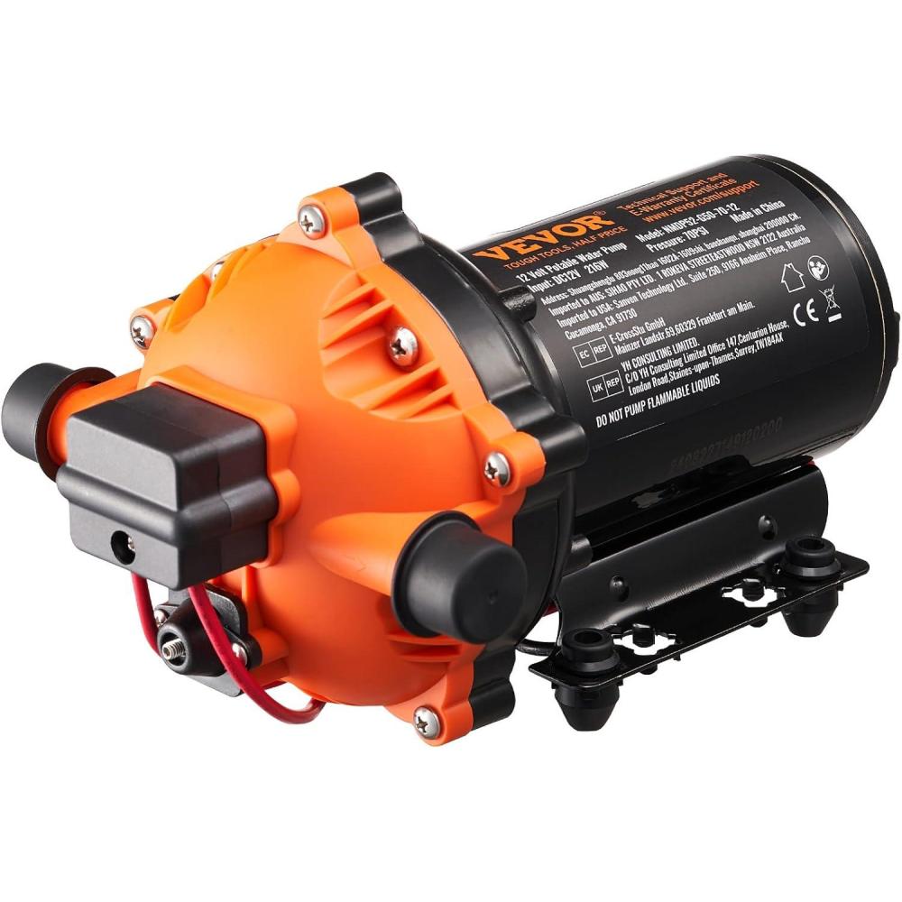 image:imageVEVOR 12V Diaphragm Pump 18 GPM 681 Lmin 3Chamber 12 Volt DC Water Pump with Automatic Pressure Switch 40100 PSI Adjustable 60 PSI 12 MNPT Port for RV Yacht Food Truck Camper Marine12V 50GPM 70PSIAdjustable