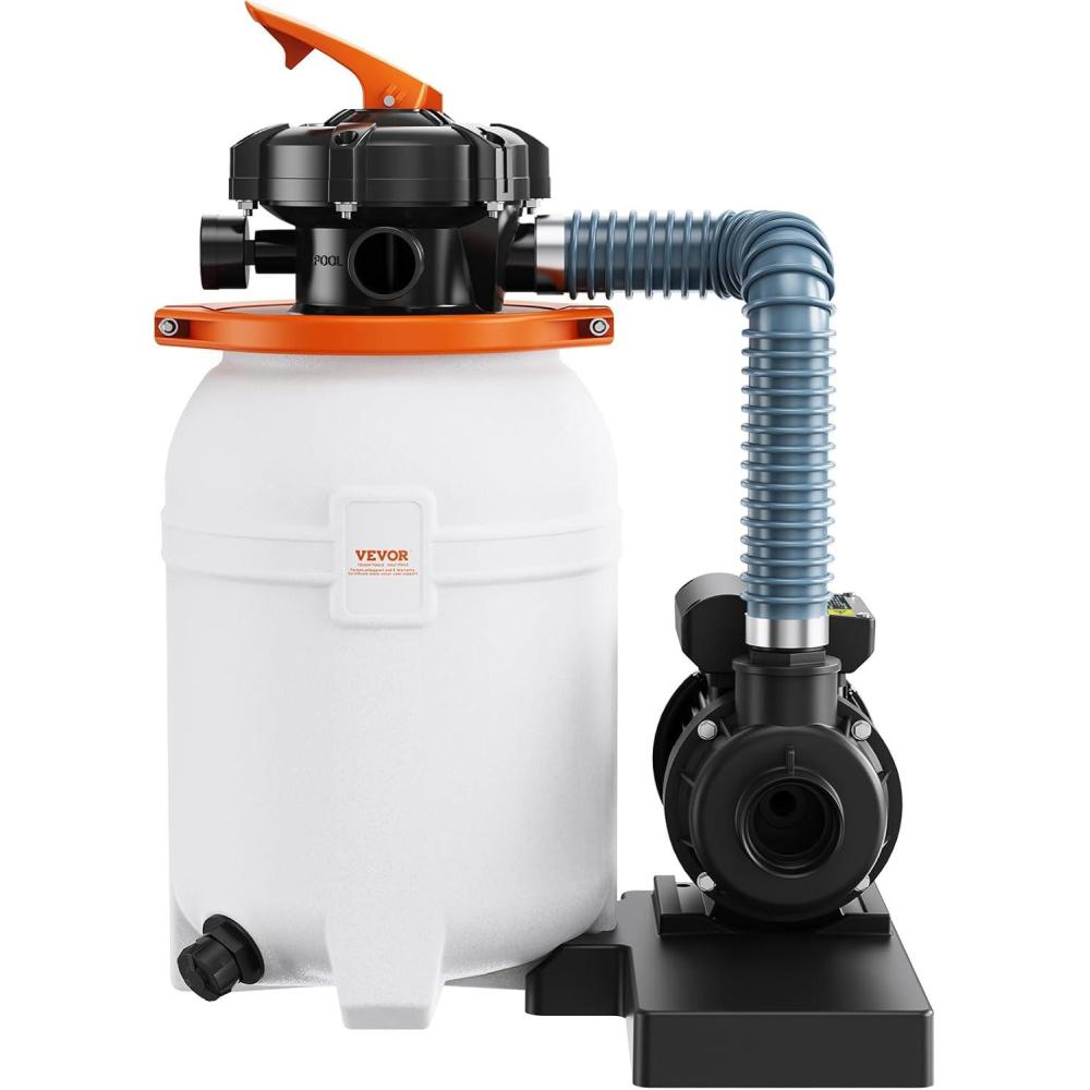 image:imageVEVOR 14inch Sand Filter Pump for Above Ground Digital Programmer Timer 3000 GPH 34 HP Pool Pumps System amp Filters Combo Set with 6Way MultiPort Valve amp Strainer Basket Easy InstallationWhite