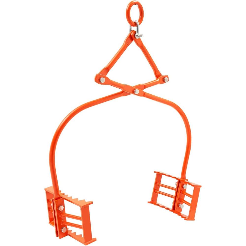 image:imageVEVOR 24in Stone Lifting Tongs 2 Serrated Claw Rock Tongs Heavy Duty Steel Log Tongs 1100LBS Lifting Capacity Rock Log Grapple Easy Chain Hook up Tongs for Stone Blocks Boluder MarbleRock Tongs