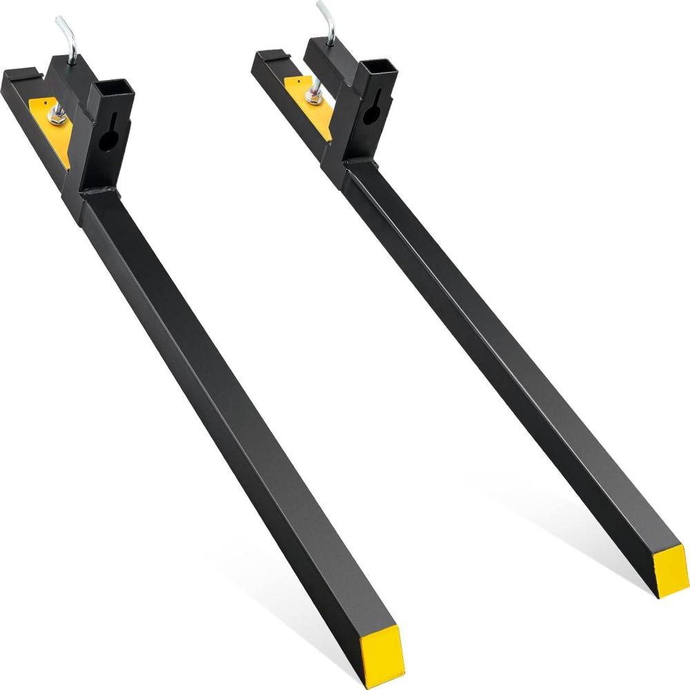 image:imageVEVOR 43 Clamp on Pallet Forks 2000lbs Capacity Tractor Bucket Forks Heavy Duty Quick Attach Pallet Fork for Bucket Tractor Loader Skid Steer60 Without Stabilizer Bar