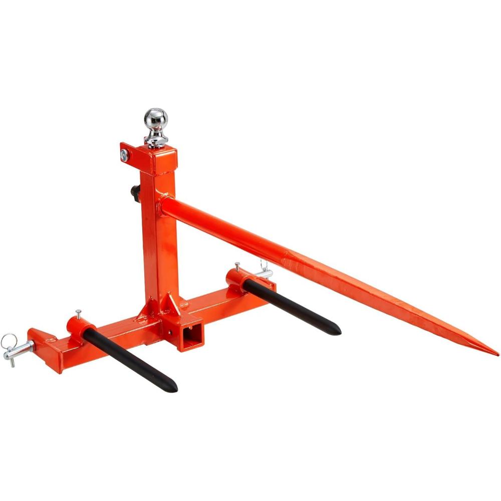 image:imageVEVOR 49 Hay Spear Bale Spears 1600lbs Loading Capacity Skid Steer Loader Tractor Attachment with 2pcs 175 Stabilizer Spears Quick Attach Spike ForksThreepoint type