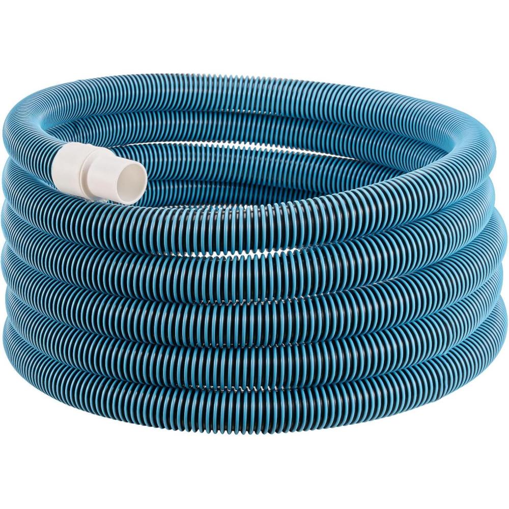 image:imageVEVOR Discharge Hose 112 x 100 PVC Fabric Lay Flat Hose Heavy Duty Backwash Drain Hose with Clamps Weatherproof amp Burstproof Ideal for Swimming Pool amp Water Transfer Blue01 15 x30
