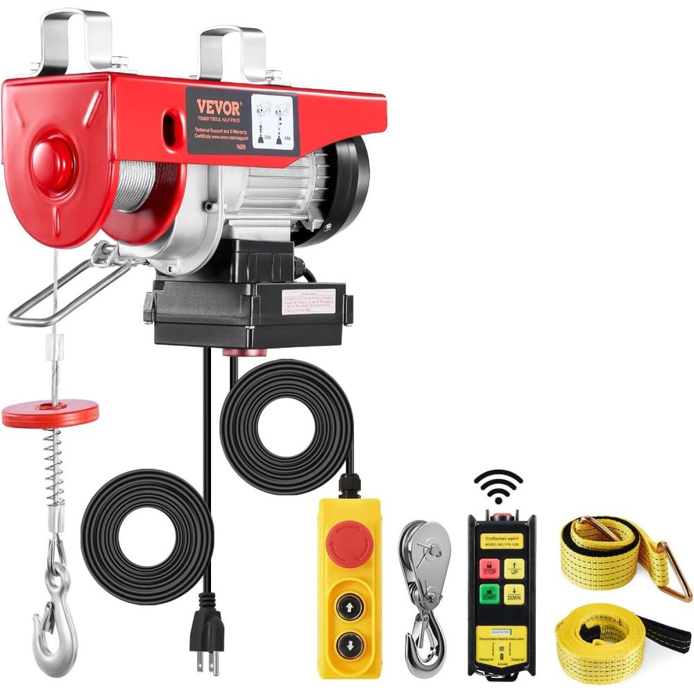 image:imageVEVOR Electric Hoist with Remote Control 440 lbs Material Handling Tool 110V Electric Hoist with 14ft Remote Control for Factories Warehouses Construction Site Attic1320LBS WirelessWired