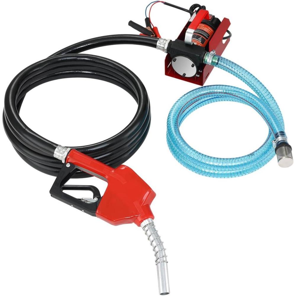 image:imageVEVOR Fuel Transfer Pump 12V DC 10 GPM 14 HP Portable Electric Diesel Transfer Pump with Automatic ShutOff Fuel Nozzle High Flow Long Inlet amp Outlet Hose for Diesel Kerosene Transformer Fuel12V 10GPM