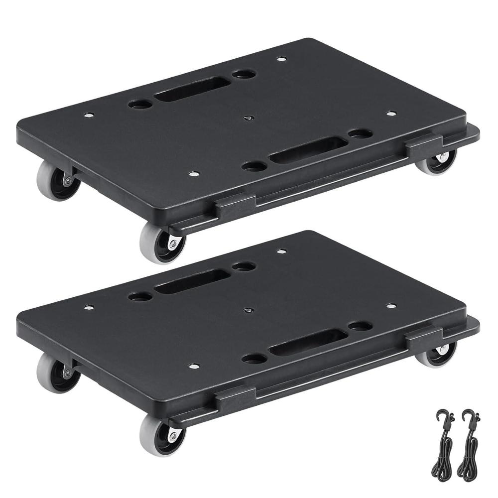 image:imageVEVOR Furniture Moving Dolly 16 x 11in 500 lbs Capacity Furniture Movers Dollies 4 Wheels Portable Moving Rollers Heavy Duty Interlocking Small Flat Dolly Cart for Heavy Furniture 2 Pack Black