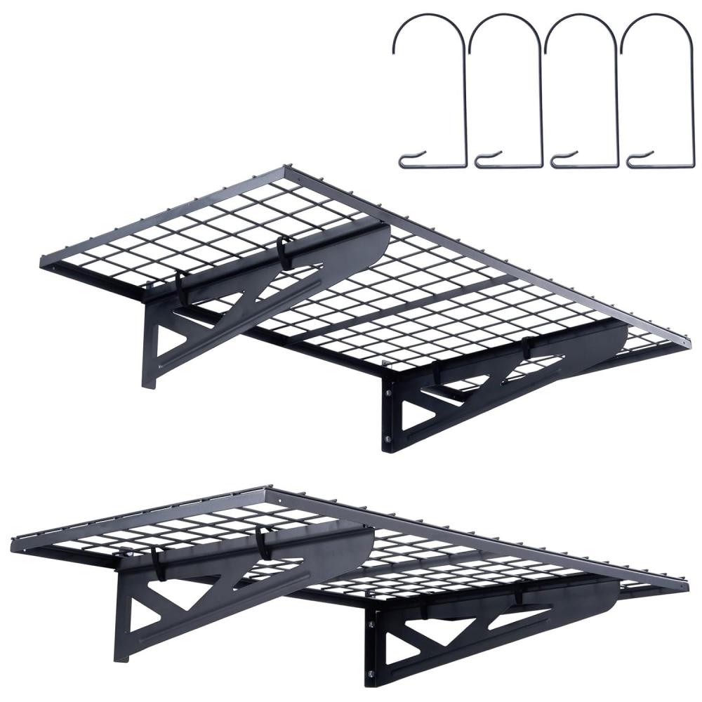 image:imageVEVOR Garage Shelving Wall Mounted 2 x 6 ft Heavy Duty Garage Wall Shelves 1600 lbs Load Capacity Garage Storage Rack Floating Shelves 2 Pack Suitable for Shop Shed Garage Storage502LBS