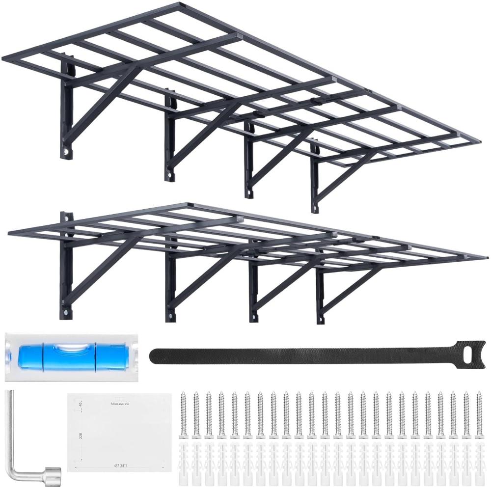 image:imageVEVOR Garage Shelving Wall Mounted 2 x 6 ft Heavy Duty Garage Wall Shelves 1600 lbs Load Capacity Garage Storage Rack Floating Shelves 2 Pack Suitable for Shop Shed Garage Storage1600LBS