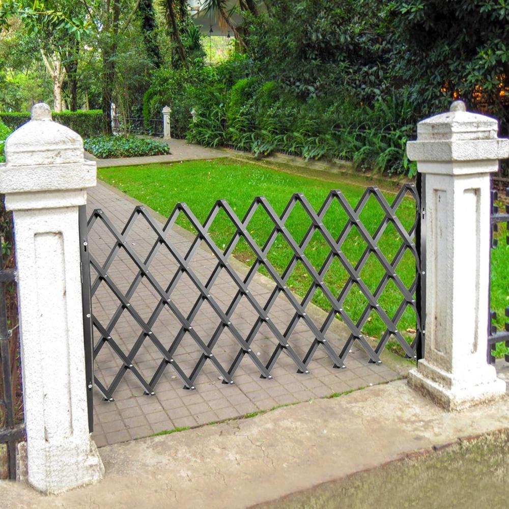 image:imageVEVOR Hx12W Double 12W Folding Security Gate 612 H x 12 W Black 78 Sq Ft5157 H x 42 W