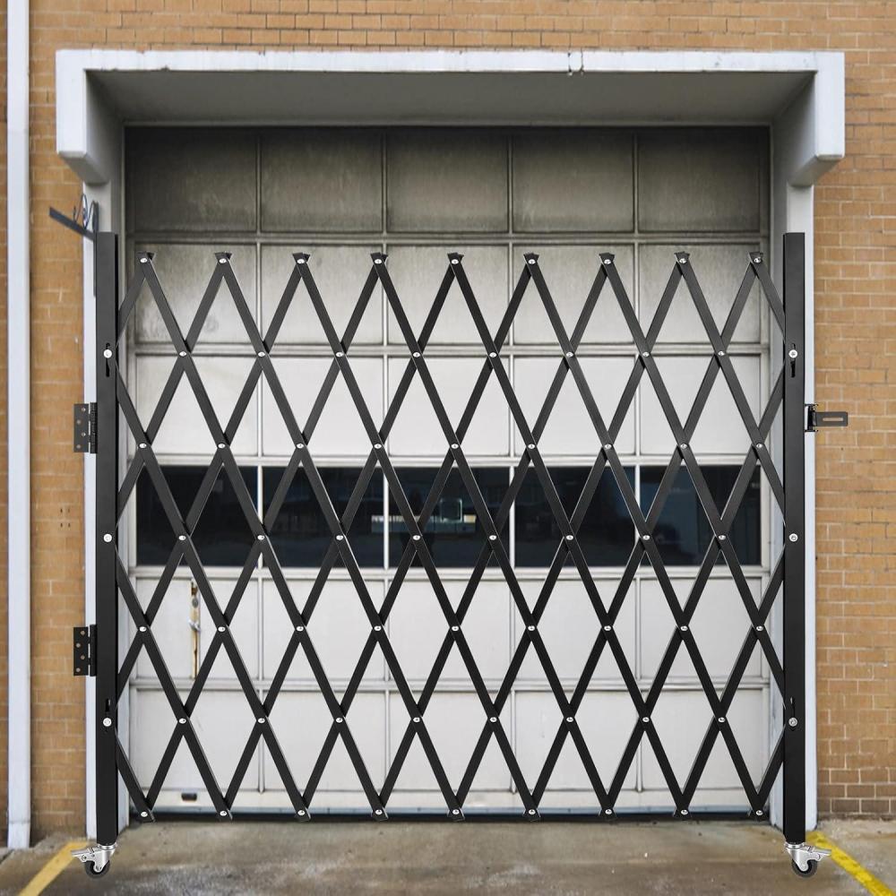image:imageVEVOR Hx12W Double 12W Folding Security Gate 612 H x 12 W Black 78 Sq Ft87 H x 85 W