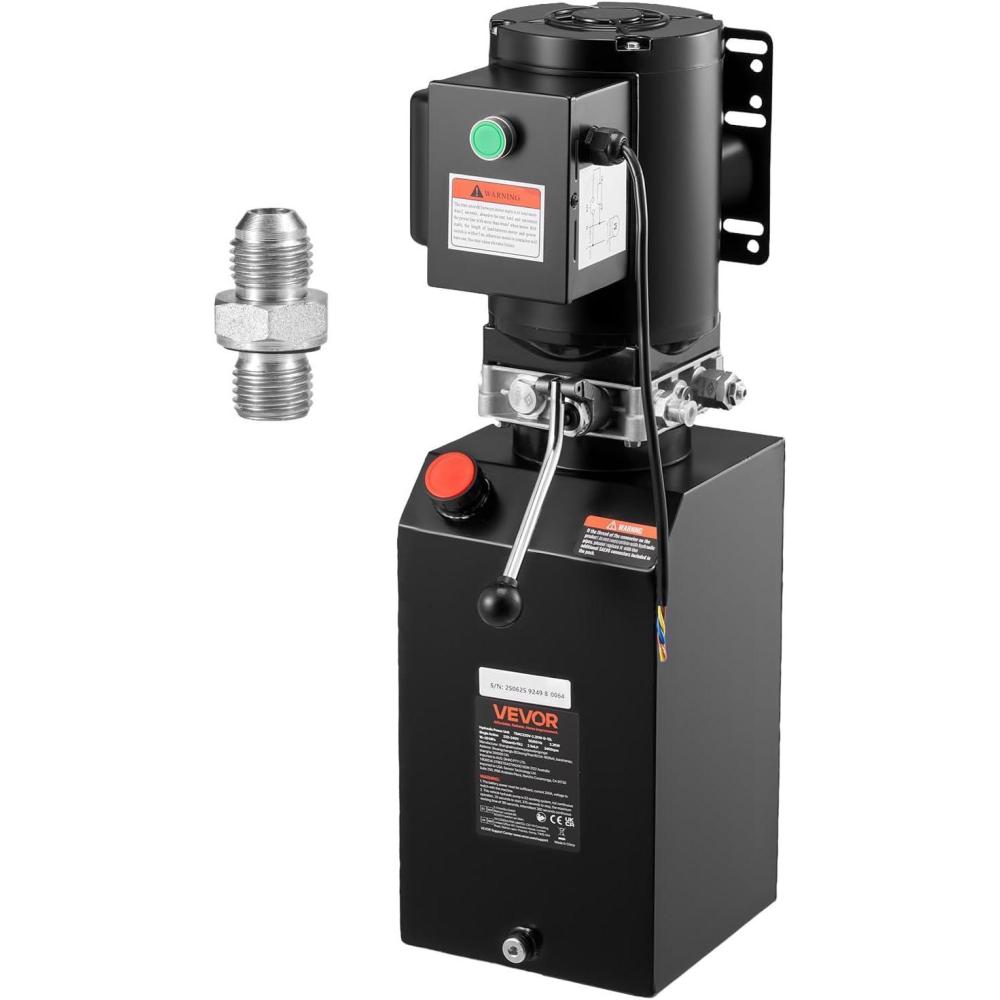image:imageVEVOR Hydraulic Pump Double Acting 4 Way Hydraulic Power Unit Double Solenoid Hydraulic Power Pack 12V DC Hydraulic Power Pump with 45Liter Reservoir for Dump Trailer Car Lifting15 Quart