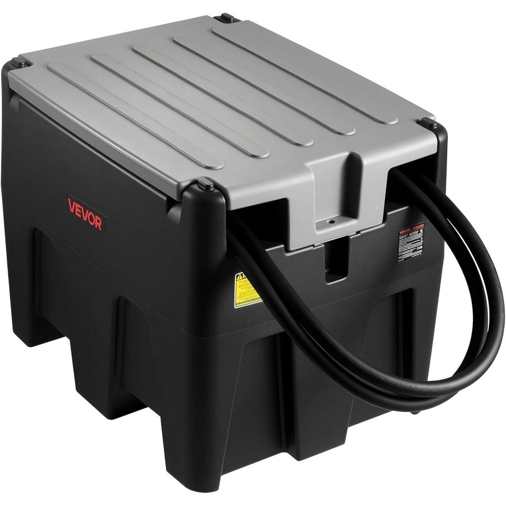 image:imageVEVOR New Portable Diesel Tank 58 Gallon Capacity amp 10 GPM Flow Rate Diesel Fuel Tank with 12V Electric Transfer Pump and 131ft Rubber Hose PE Diesel Transfer Tank for Easy Fuel TransportationBlack