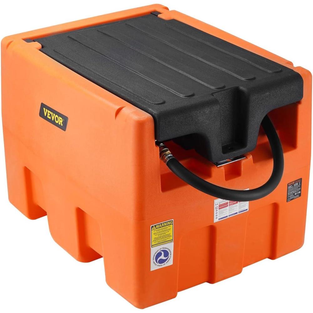 image:imageVEVOR New Portable Diesel Tank 58 Gallon Capacity amp 10 GPM Flow Rate Diesel Fuel Tank with 12V Electric Transfer Pump and 131ft Rubber Hose PE Diesel Transfer Tank for Easy Fuel TransportationOrange